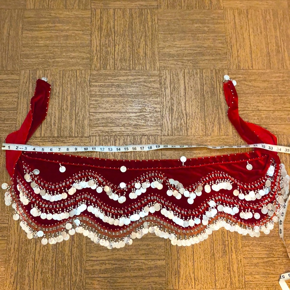 Belly dancing coin hip wrap skirt